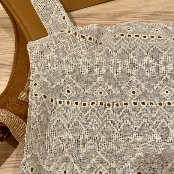 Sakura Bloom Ivory Eyelet Scout With Bourbon Linen & Butterscotch Leather - Picture 2 of 7